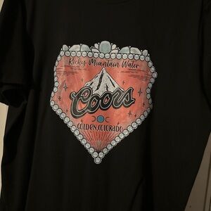 SHEIN Black Graphic Tee with Pink and White Design